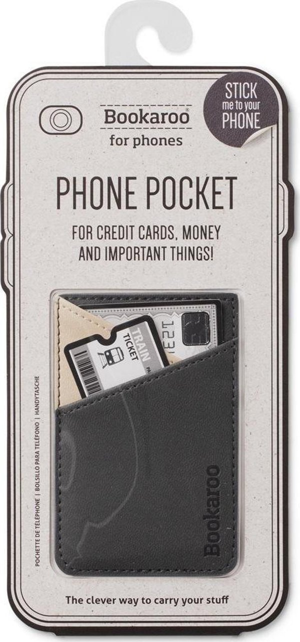 IF Bookaroo Θήκη Τηλεφώνου - Αυτοκόλλητο Πορτοφόλι Smartphone με 2 Θήκες, Γραφίτης