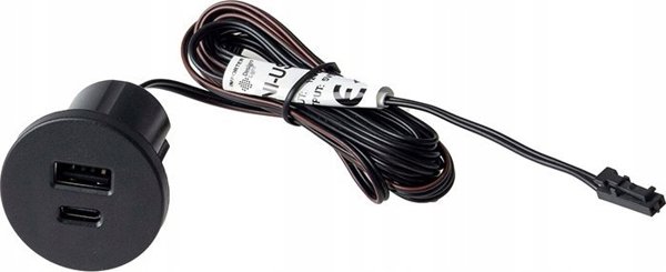 Ενσωματωμένος φορτιστής USB, επίπλων, με είσοδο 12Vdc USB-A + USB-C, 2.1A, με σύνδεση L813 Design Light