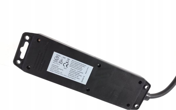 Προέκταση 1 υποδοχής 10m με γείωση 3x1.5 mm2 IP44 με λαστιχένια μόνωση, μαύρο
