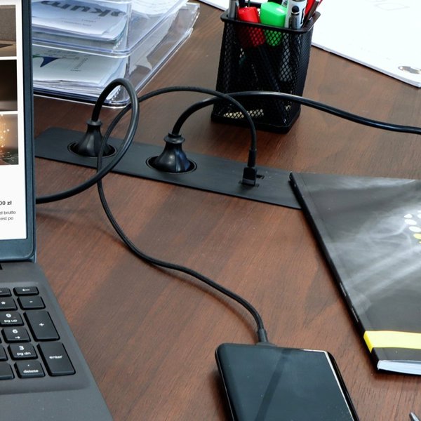 Προέκταση τοποθετημένη σε έπιπλο TAOBOX 2x Schuko πρίζες 1x USB, 1x USB-C 1.5m μαύρο Design Light
