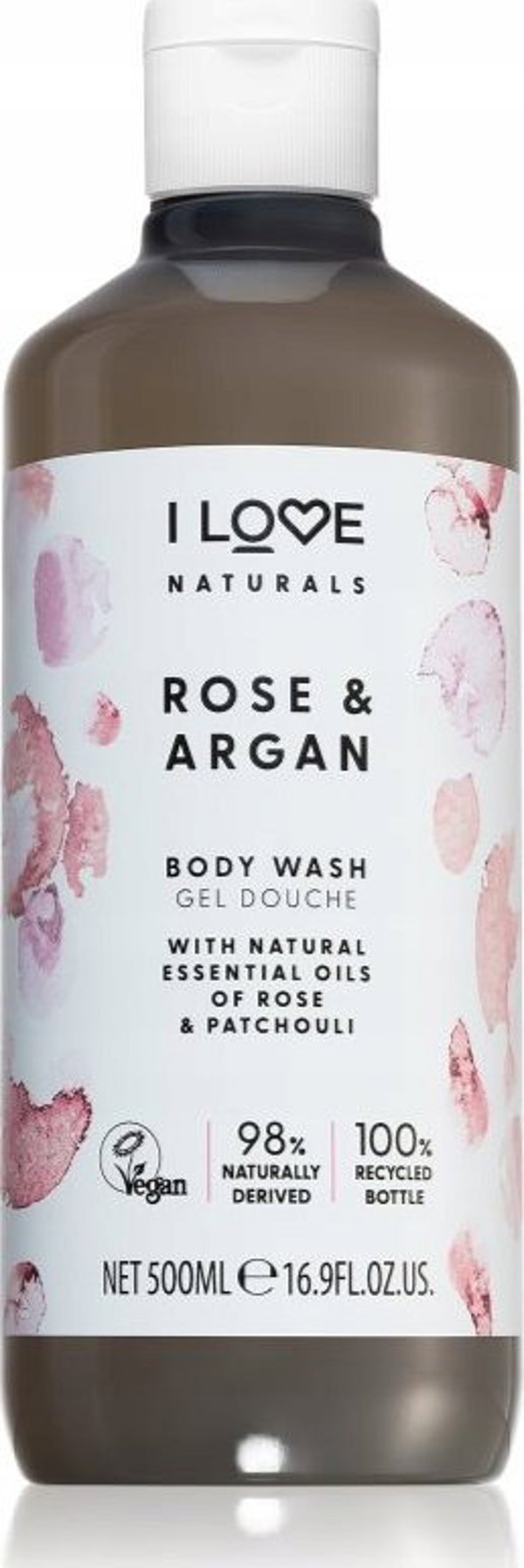 I love I Love, Naturals Collection, Vegan, Hydrating, Rose & Argan, Body Wash, 500 ml Unisex
