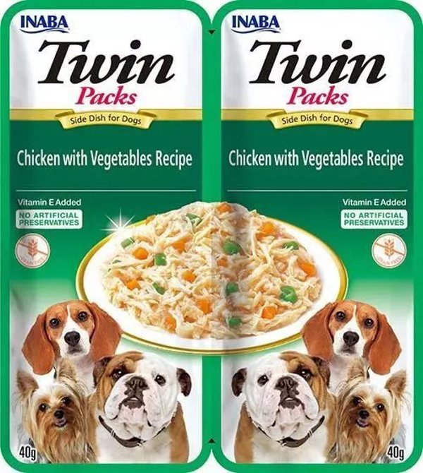 Inaba Foods Inaba Dog Twin Przysmak dla Psow Kurczak Warzywa 2x40g