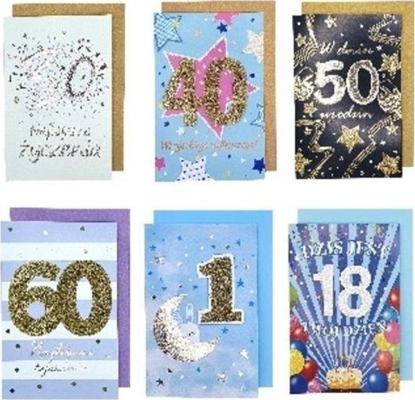 Incood Κάρτα Γενεθλίων Διπλωμένη με Glitter και 3D Στοιχεία, 11,5x17cm, Τυχαίο Σχέδιο