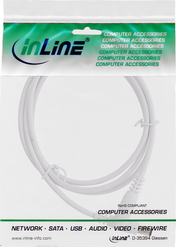 Καλώδιο επέκτασης DC InLine InLine®, αρσενικό/θηλυκό βύσμα DC 5.5x2.1mm, λευκό, 3m