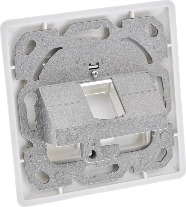 InLine InLine® Frame set for 1x RJ45 Bu/LSA insert, Keystone SNAP-In, white RAL9010