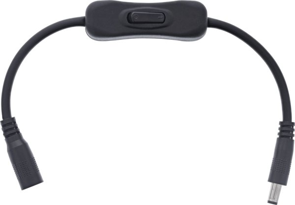 Καλώδιο DC InLine® με διακόπτη, DC ST/BU 5,5x2,5mm, AWG 18, μαύρο, 0,20m