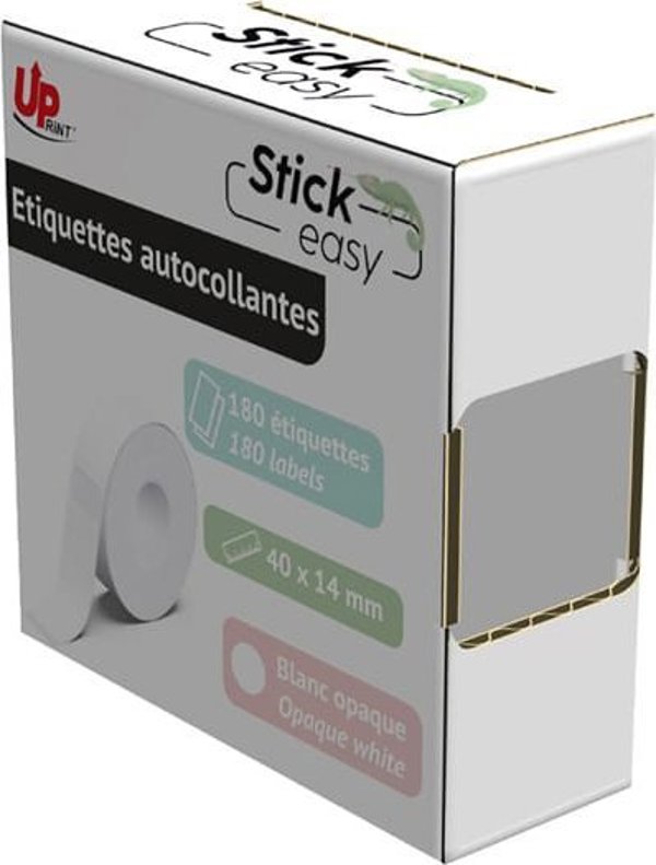 Inne Ετικέτες UPrint UP21, 14x40mm, 180 Τεμάχια, Λευκές, Συμβατές με Εκτυπωτές StickEasy