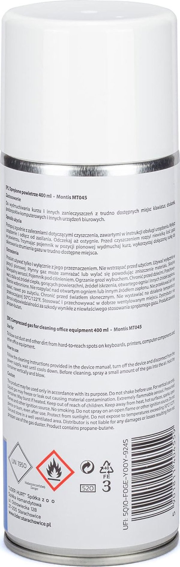 Συμπιεσμένος αέρας Inne 400ml. Montis MT045