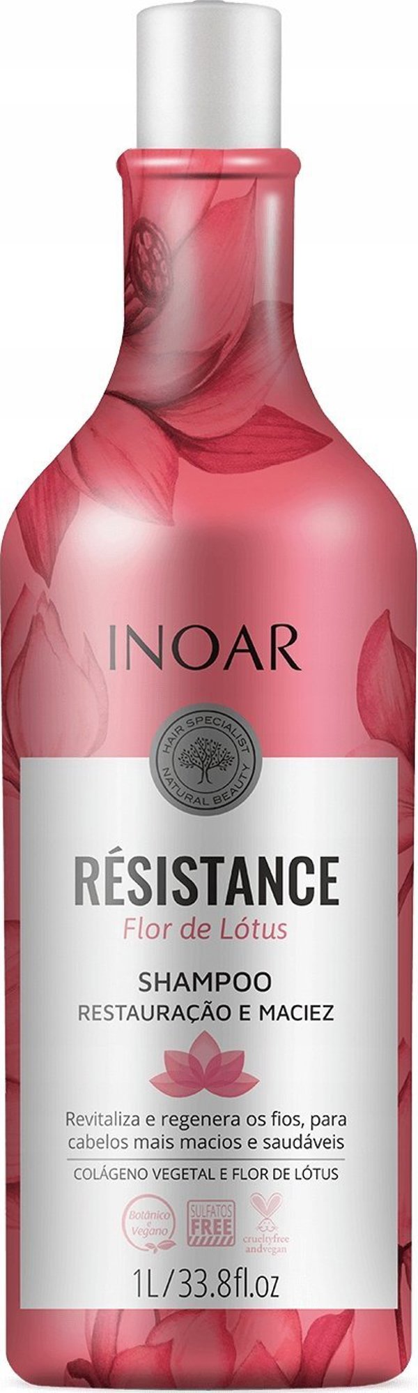 Inoar INOAR Resistance Flor de Lotus Σαμπουάν - αναζωογονητικό σαμπουάν που προσφέρει λάμψη 1000 ml