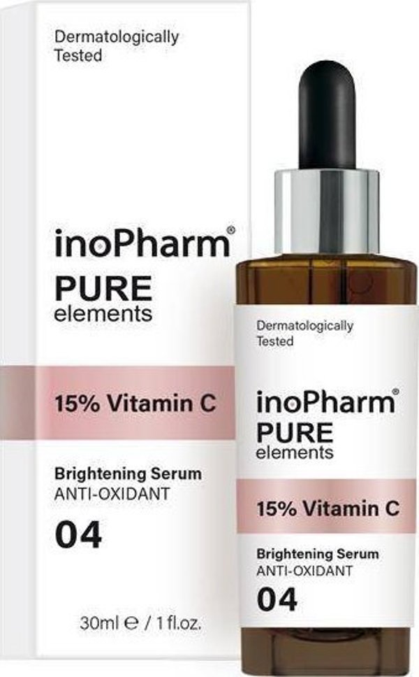 INOPHARM_Καθαρός ορός προσώπου με φωτεινότητα και αντιοξειδωτική δράση με 15% βιταμίνη C 30ml
