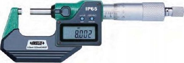 Insize Ψηφιακό Μικρόμετρο 0-25mm IP65, Ακρίβεια 0.001mm, Με Μετατροπή mm/inch