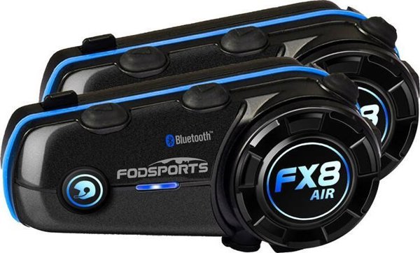 Ενδοεπικοινωνία μοτοσυκλέτας Fodsports FX8 Air διπλό πακέτο (μαύρο) Fodsports