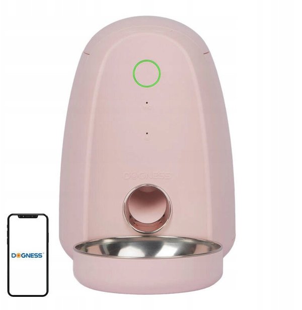 Έξυπνος διανομέας τροφής με πλαστικό μπολ WIFI mini Dogness (ροζ)