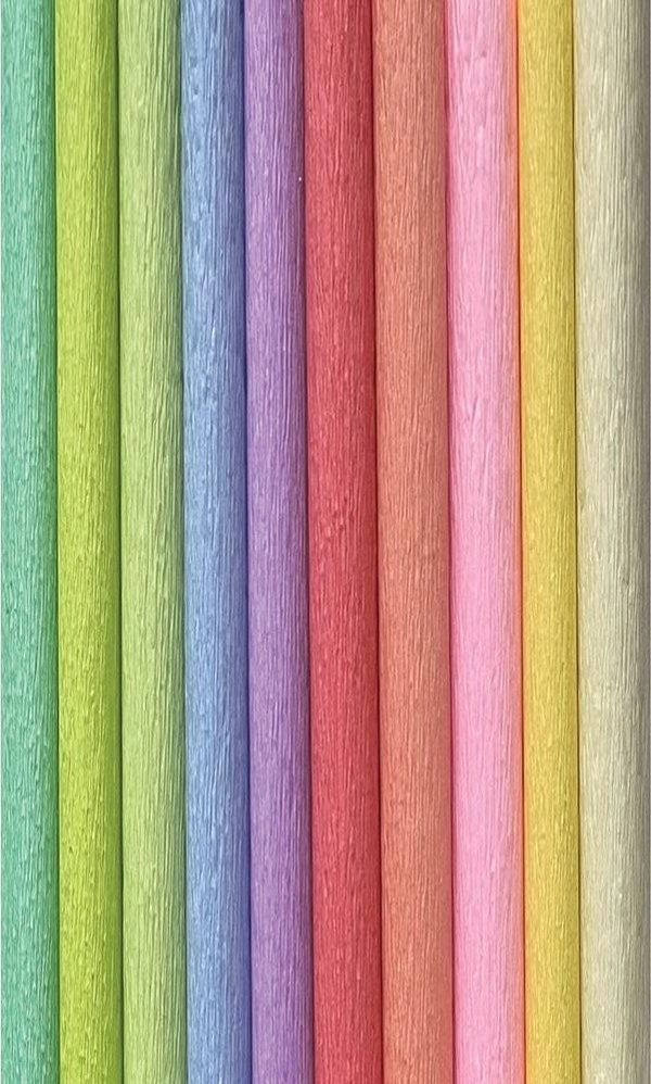 Interdruk Χαρτί Κρεπ Pastel Mini Mix, 10τμχ, Πλισέ Χαρτί Χειροτεχνίας Πολύχρωμο