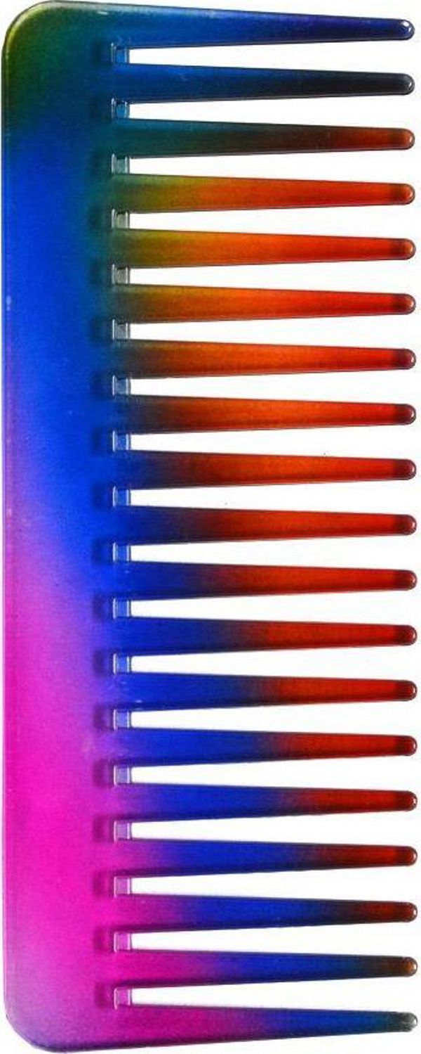 Intervion Φαρδιά Χτένα Μαλλιών Rainbow, Αντιστατική, Πολύχρωμη
