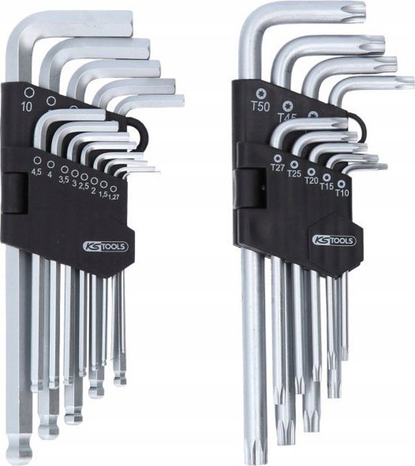 Σετ εξάγωνων κλειδιών L και Torx, 22 τεμ., KS Tools