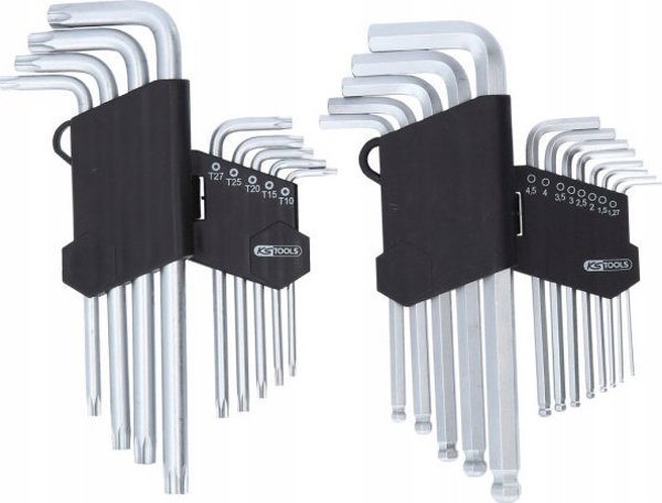 Σετ εξάγωνων κλειδιών L και Torx, 22 τεμ., KS Tools