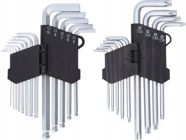 Σετ εξάγωνων κλειδιών L και Torx, 22 τεμ., KS Tools
