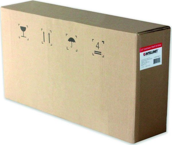 Intellinet Network Solutions Ράφι Rack 1U 19" 200mm, Σταθερό, Μεταλλικό, Γκρι RAL7035, I-CASE TRAY-7