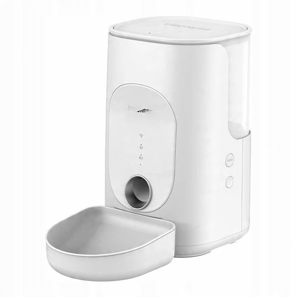 Έξυπνος διανομέας τροφής Dogness F16 WiFi 5G 4L με πλαστικό μπολ (λευκό)