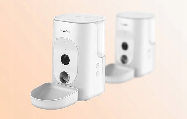 Έξυπνος διανομέας τροφής με κάμερα Dogness F15 WiFi 4L με πλαστικό μπολ (λευκό)
