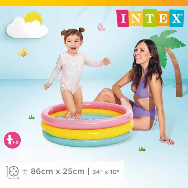 Φουσκωτή Πισίνα Intex 3 χρώματα 86 x 25 εκ. (58924)