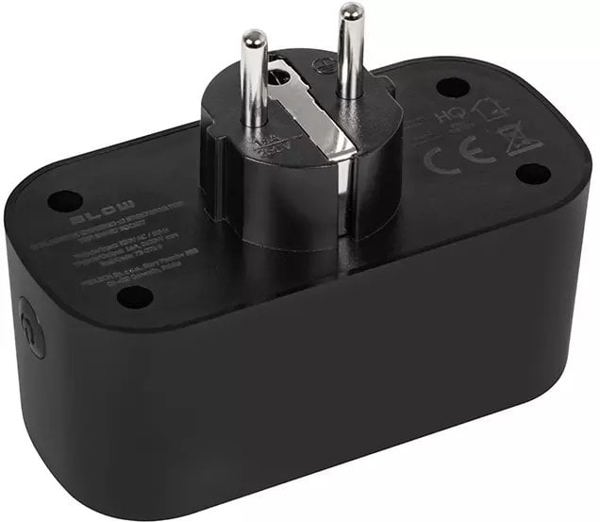 Εξυπνος Διπλός Διαχωριστής Πρίζας 2x 230V με WiFi και TUYA, Μαύρος