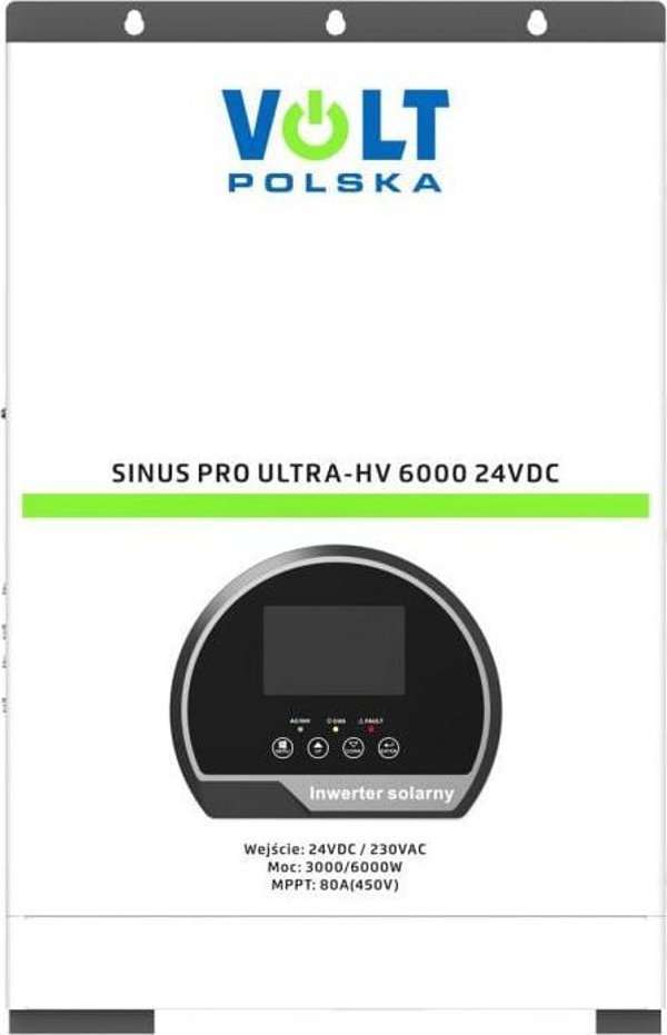 Inwerter solarny SINUS PRO ULTRA-HV 6000 24/230V (3000/6000W) + 80A MPPT (450V) OFF-GRID