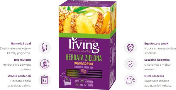 Irving HERBATA ZIELONA ANANASOWA 20 KOP. 48363881