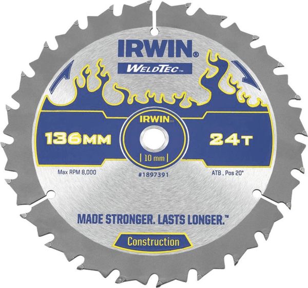 Irwin πριόνι δίσκου widia 136x10mm, 24 δόντια CSB C (1897391)