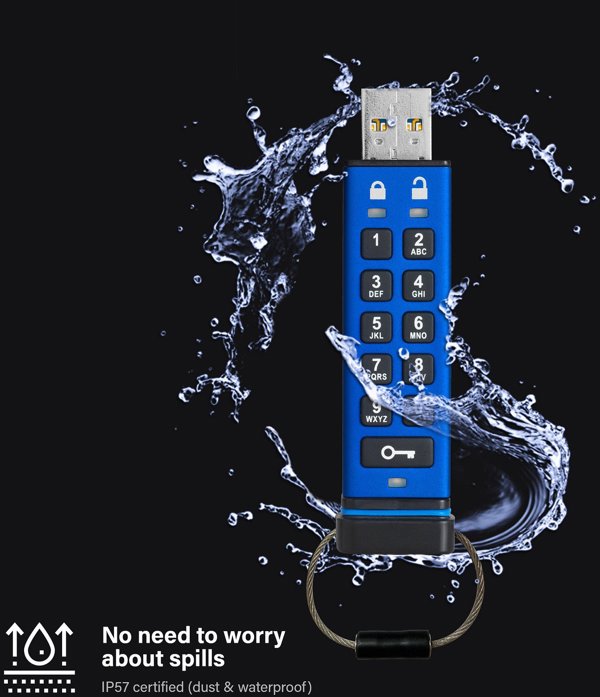 iStorage datAshur Pro USB3 256GB USB μνήμη USB Τύπου-A 3.2 Gen 1 (3.1 Gen 1) Μπλε