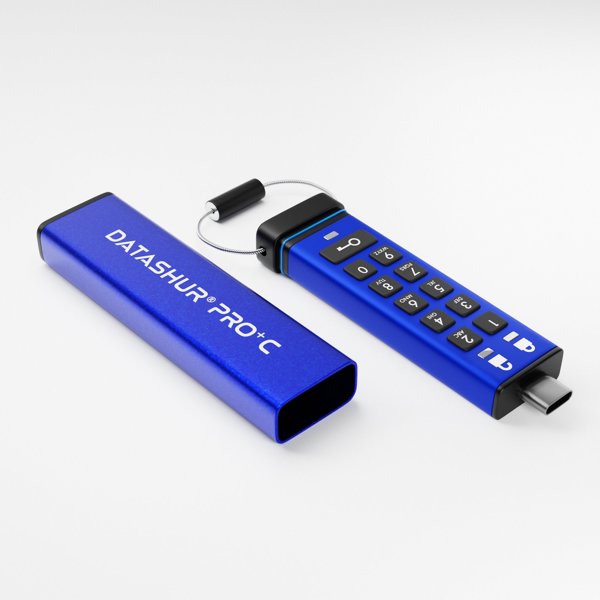 iStorage datAshur PRO+C USB Flash Drive 32GB, USB Type-C 3.2, Κρυπτογραφημένη Μνήμη Υψηλής Ασφάλειας
