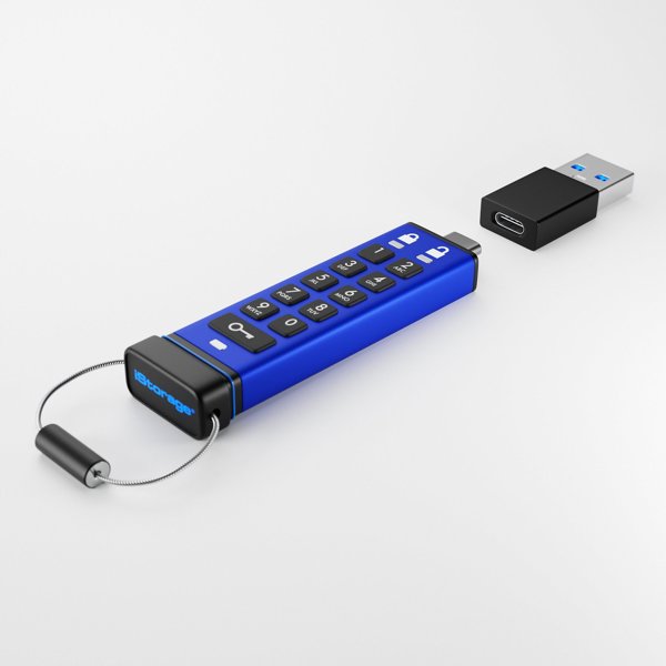 iStorage datAshur PRO+C USB Flash Drive 32GB, USB Type-C 3.2, Κρυπτογραφημένη Μνήμη Υψηλής Ασφάλειας
