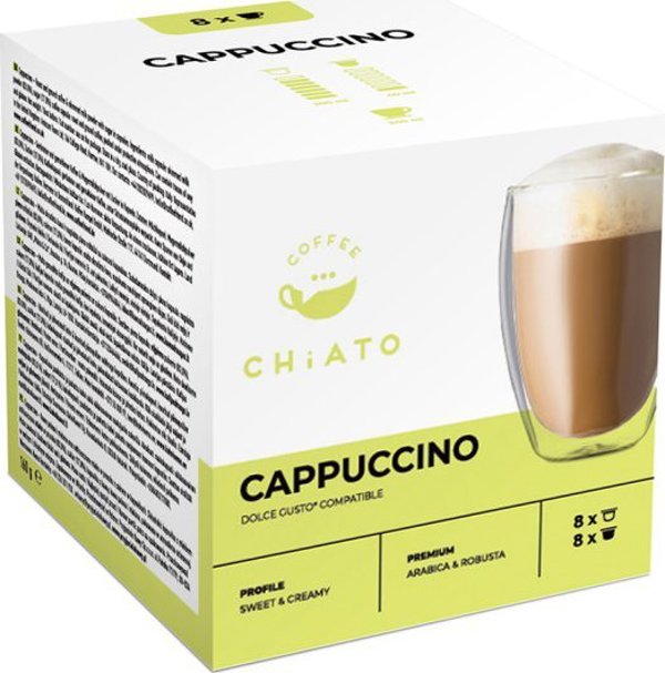 Κάψουλες καφέ συμβατές με NESCAFE(r) Dolce Gusto(r) CHIATO Cappuccino, 8+8 τεμ.