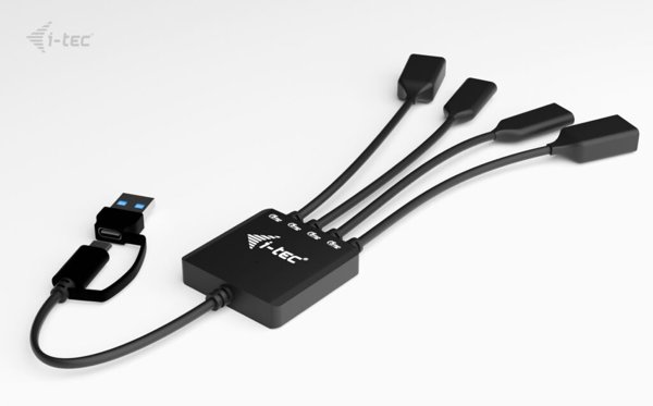 I-TEC USB-C/USB-A Hub 4 Θυρών, 2x USB-C & 2x USB-A 3.2 Gen 1, Αντάπτορας για Laptop & PC