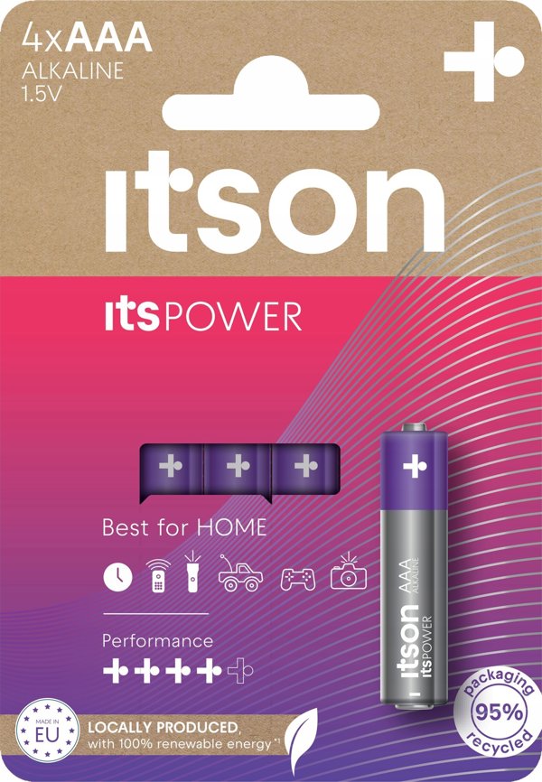 μπαταρία itson itsPOWER Αλκαλική LR03IPO/4CP