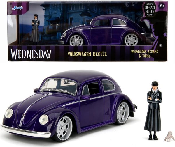 Jada Jada Toys Wednesday Όχημα Volkswagen Beetle με φιγούρα 1:24