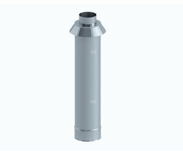 Jeremias Κατάληξη Κάθετη TWIN L-750 80/125, Υψηλής Γυαλάδας, Ανοξείδωτο Εξάρτημα Καμινάδας