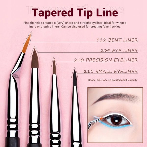 Σετ έντεκα πινέλων μακιγιάζ ματιών JESSUP_Pro Makeup Eyeliner Brush T324