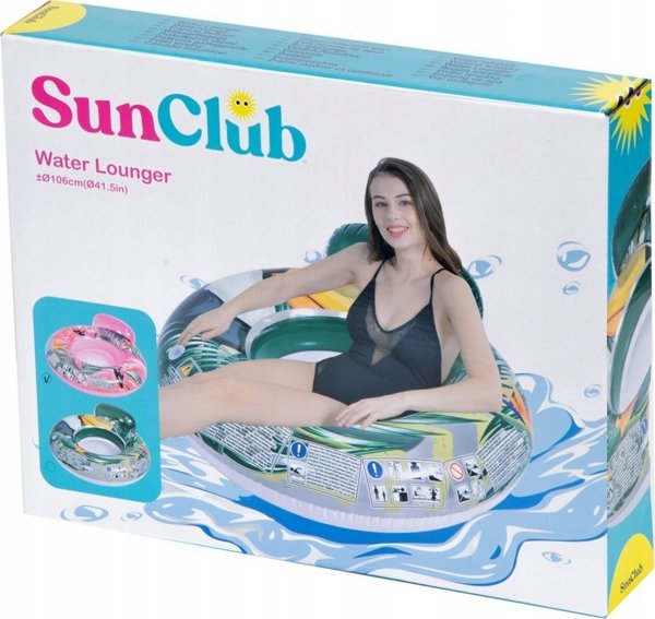 JiLong Φουσκωτή Ξαπλώστρα Νερού 106cm 35005 - Πράσινη Πολυθρόνα Πισίνας από Ανθεκτικό PVC