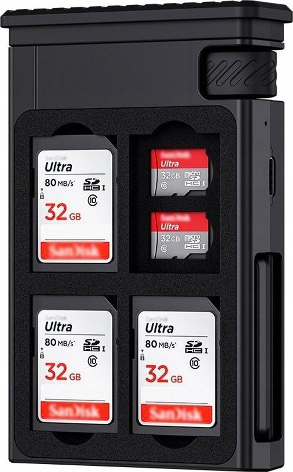 JJC Θήκη + Αναγνώστης Καρτών SD MicroSD TF σε USB TYPE-C USB-C 3.1 MicroUSB 300 MB/s / MFCC-1