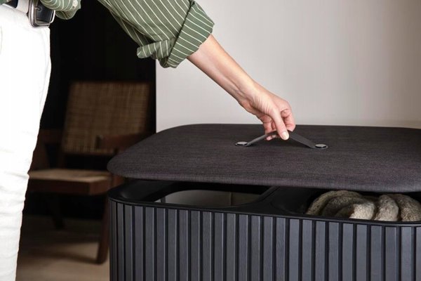JJ-Laundry basket 90l bamboo black Tota Twin Luxe