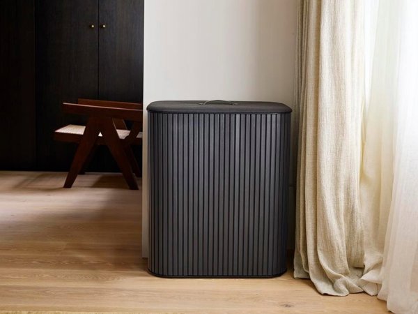 JJ-Laundry basket 90l bamboo black Tota Twin Luxe