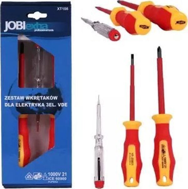 JOBIextra Σετ Κατσαβίδια Ηλεκτρολογικά VDE 1000V, 3τμχ, JOBIPROFI XT108