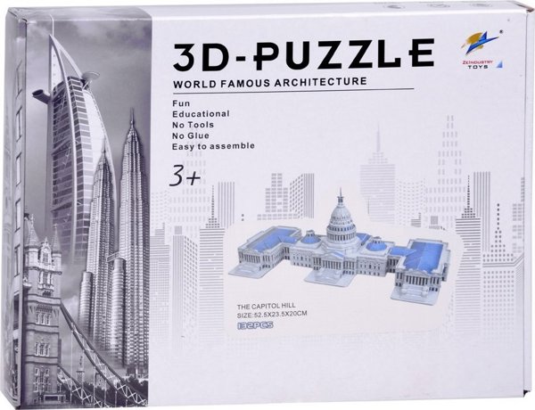 Jokomisiada Παζλ 3D The Capitol Hill 132-στοιχεία Χωρικό παζλ ZA5400