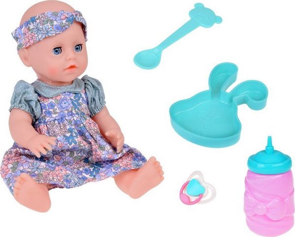 Jokomisiada Set Rubber Baby Doll + αξεσουάρ + ποτά + κατούρημα + κινεί τα μάτια ZA5154 14207828 5905258532240