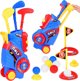 Σετ για παιχνίδι Mini Golf Jokomisiada μπαστούνια + μπάλες + βάση με ρόδες για παιδιά SP0804