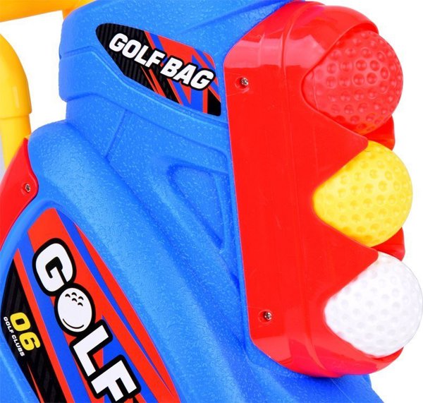 Σετ για παιχνίδι Mini Golf Jokomisiada μπαστούνια + μπάλες + βάση με ρόδες για παιδιά SP0804