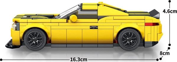 Jokomisiada Τεχνικά τουβλάκια 336-στοιχείων + αυτοκόλλητα Κίτρινο Σπορ Αυτοκίνητο ZA5260