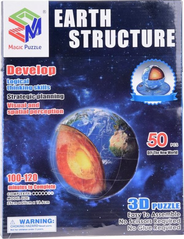 Jokomisiada Παζλ 3D Πλανήτης Γη 50 κομμάτια δομή Γη ZA5348